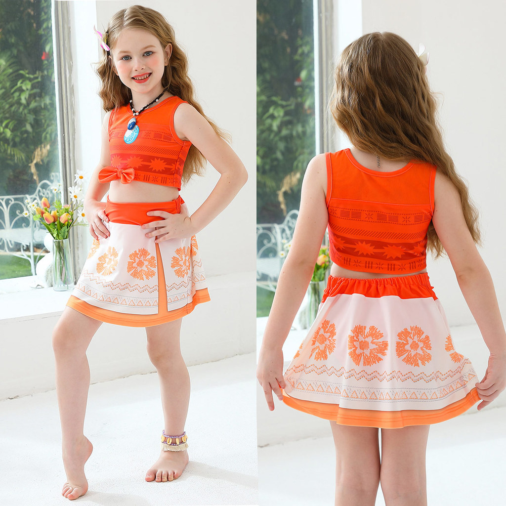 Đại Dương Lãng Mạn Trẻ Em Đồ Bơi Ba Mảnh Đầm moana Trang Phục moana Đầm Công Chúa cosplay Sân Khấu P