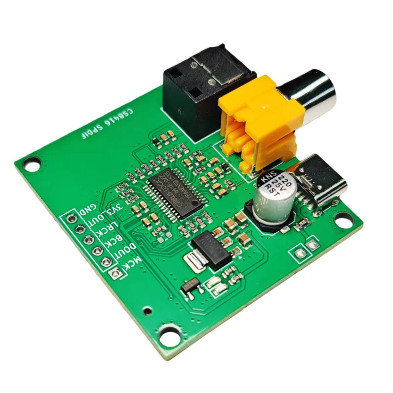 Bảng giao diện kỹ thuật số H CS8416. Hỗ trợ đầu vào SPDIF đồng trục bằng sợi quang sang mô-đun bộ ch