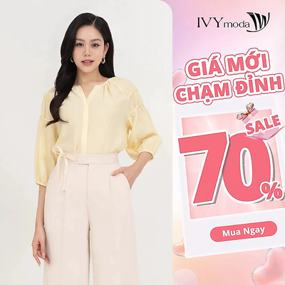 Áo lụa tay bo chun nữ IVY moda MS 17M8248