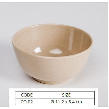 Chén cơm nhựa Melamine màu Nâu trơn