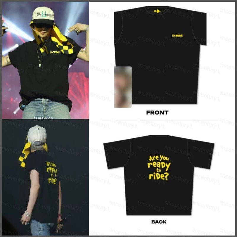 GC12 GD G-Dragon DAISUNG DS WAVE Concert BẠN SẴN SÀNG RIDE Áo thun KPOP tay ngắn hàng đầu GC12