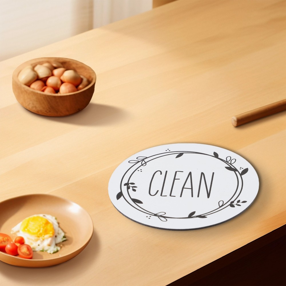 [DOLLDOLL-VN]Dual Sided Magnetic Dishwasher Sticker Clear Indicator of Clean and Dirty