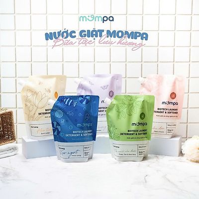 [TÚI 2L] Nước giặt hữu cơ Mompa công nghệ sinh học Enzyme cho quần áo sơ sinh an toàn tẩy sạch vết bẩn lưu hương mềm mại