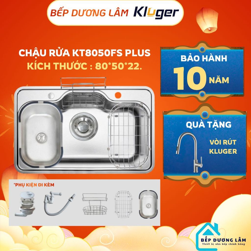 Chậu rửa bát Kluger KT8050FS  S80 Plus | Cam kết Hàng chính hãng