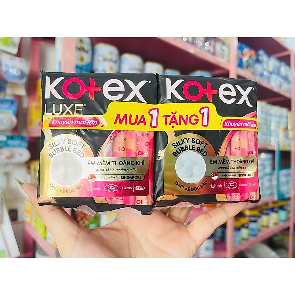 COMBO 2 GÓI BVS KOTEX LUXE 23CM GÓI 8 MIẾNG CÓ CÁNH