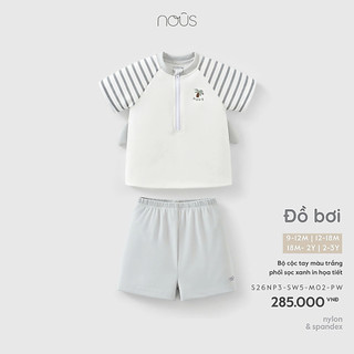 Bộ bơi liền cộc màu xanh biển in họa tiết Nous Bình Dương