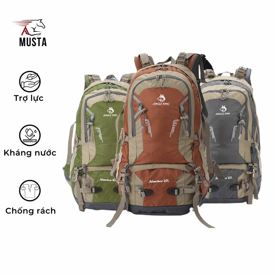Balo Leo Núi Trợ Lực Jungle King 40L – Adventure 40L, BL-JKAD-40-TL, Musta Việt nam