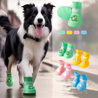 Giày Chống Trơn Trượt Cho Chó Ngoài Trời Chống Thấm Nước Giày Cho Chó Ngoài Trời Có Velcro Mở Rộng Bền Silicone Giày Cho Chó Mùa Đông Tuyết Đi Bộ Đường Dài