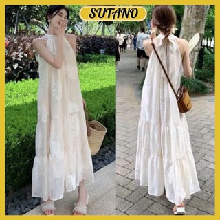  Đầm maxi đi biển chất vải voan thêu hoa váy maxi dáng dài tiểu thư V235 SUTANO 