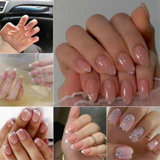   Phong Cách Pháp  Bộ 24 Móng Tay Giả Móng Tay Giả Móng Tay Dài Móng Tay Giả Bộ Móng Tay Giả Có Keo Thạch 