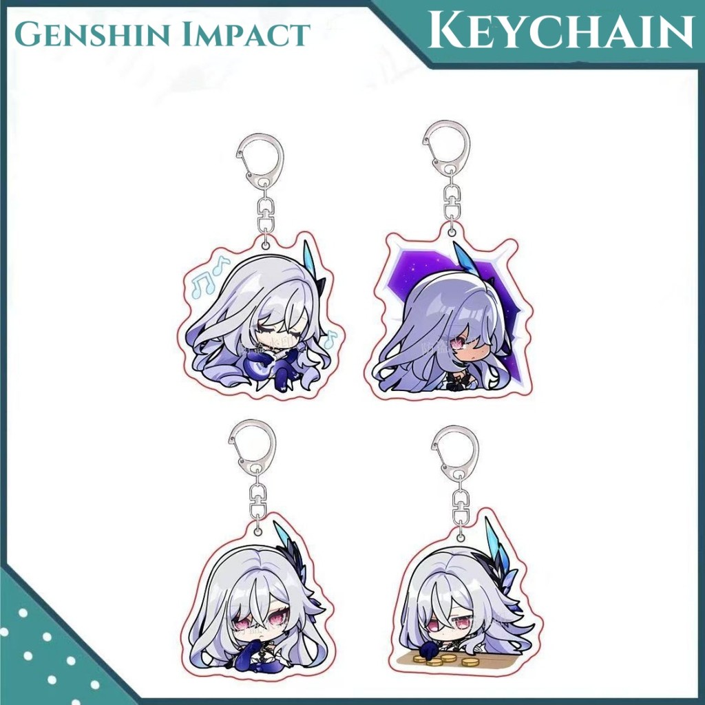 New Genshin Impact Game Cute Skirk Pendant Keychain Cartoon Anime Acrylic Key Ring Backpack Jewelry Accessories Badge 