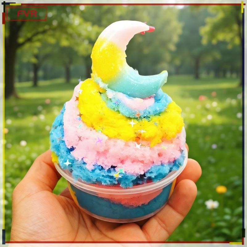 FVR 1 Bộ 60ml Mặt Trăng Bông Tuyết Bùn Tự Làm Dpress Trò Chơi Đồ Chơi Slime Kit Cotton Bơ Bùn Lông T