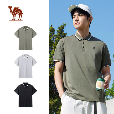 CAMEL CROWN  Áo Sơ Mi POLO Nam Tay Ngắn Mùa Hè Thoáng Khí Ve Áo Thun