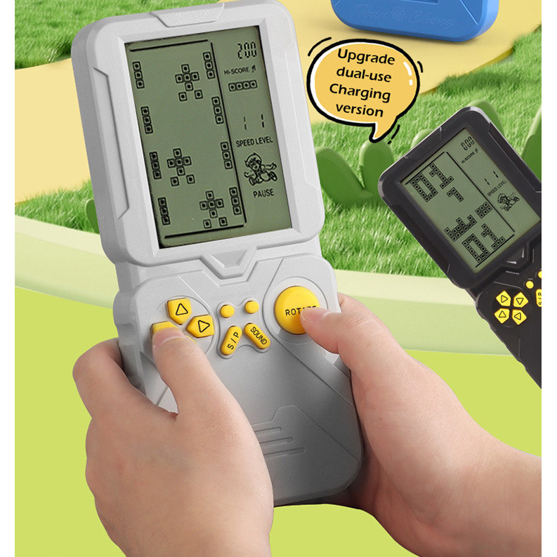 Màn Hình Lớn Trẻ Em Điện Tử Tetris Gạch Trò Chơi Máy Cầm Tay Arcade Đồ Chơi Điện Tử