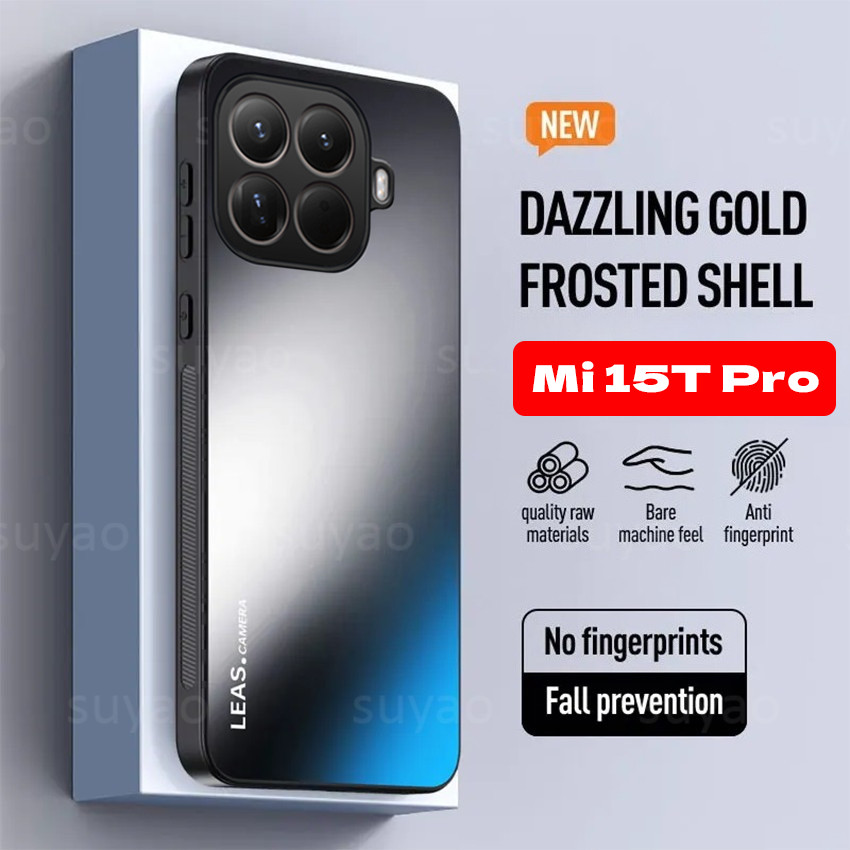 Dành Cho Xiaomi 15T Pro 15TPro 2025 Ốp Điện Thoại AG Frosted Dazzling Gold Vỏ Silicon Xiaomi15TPro X