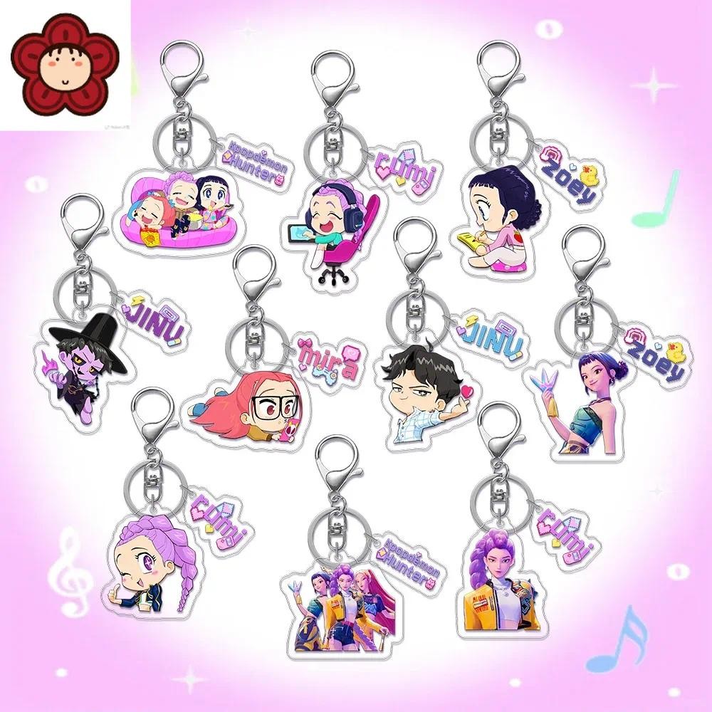 Anime Kpop Demon Hunters Zoe Rumi Mira Saja Boys Superstar Keyring Huntr-X Bag Pendant 5cm