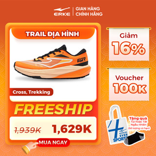 [TẶNG TẤT] Giày Chạy Địa Hình Nam ERKE Dòng Cross - Country Running Shoes Chuyên Dụng Thoáng Khí, Độ Bám Tốt 51125103082