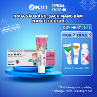 Kem Đánh Răng Fluor Kin Infantil Ngừa Sâu Răng, Sạch Mảng Bám, Cho Bé Từ 1 Tuổi, Hương Dâu, 50ml