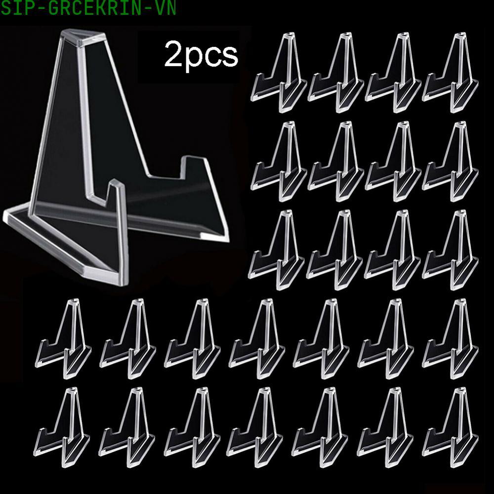 Acrylic Triangle Coin Display Stand Set 2PCS Clear for Tabletop Exhibition