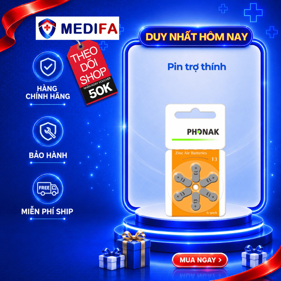 Pin trợ thính 313 cho máy trợ thính, vỉ 6 Viên
