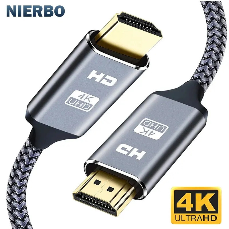 Cáp HDMI NIERBO 2.0 Cáp 4K Cho PS4 PS3 Xbox Fire TV Stick Blue Ray Player HDR Tốc Độ Cao Ethernet 4K