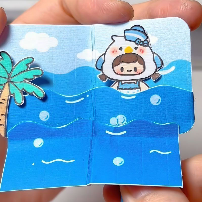 TQ~Girl's Dress-Up Sticker Mini Portable Fidget Toy Notebook diy Material PP