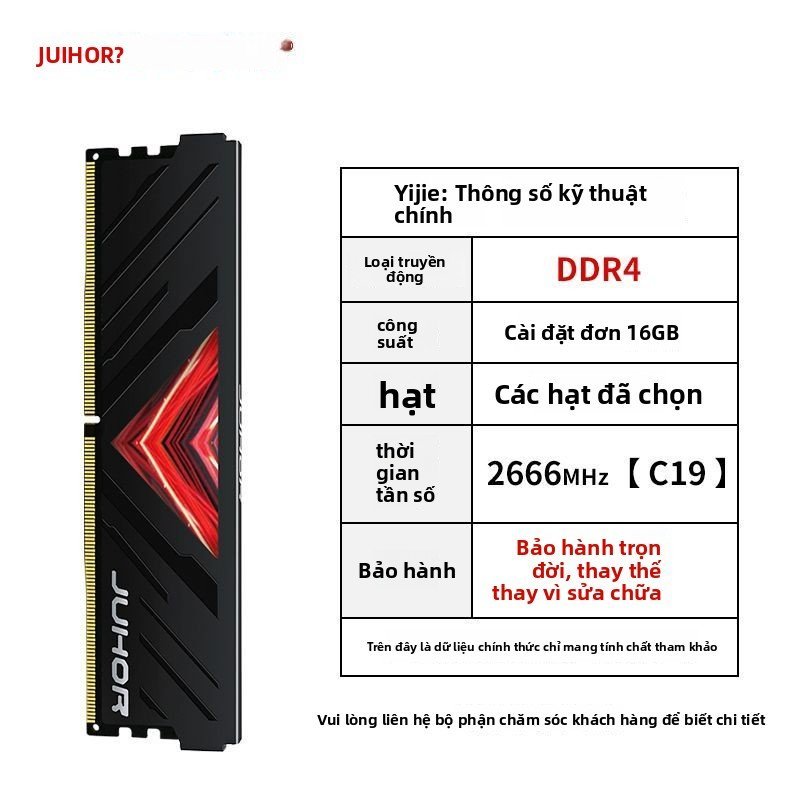 Ram PC DDR4 16GB bus 2666 1 thanh lẻ bộ nhớ máy tính để bàn chạy mượt nâng cấp pc văn phòng chơi gam