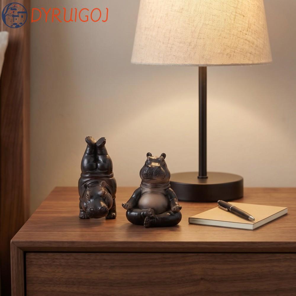 DYRUIDOJ Pose Yoga Hippo Tượng, Tư thế Yoga đầy thử thách Tượng nhỏ bé Yoga Master Hippo, Hippopotam