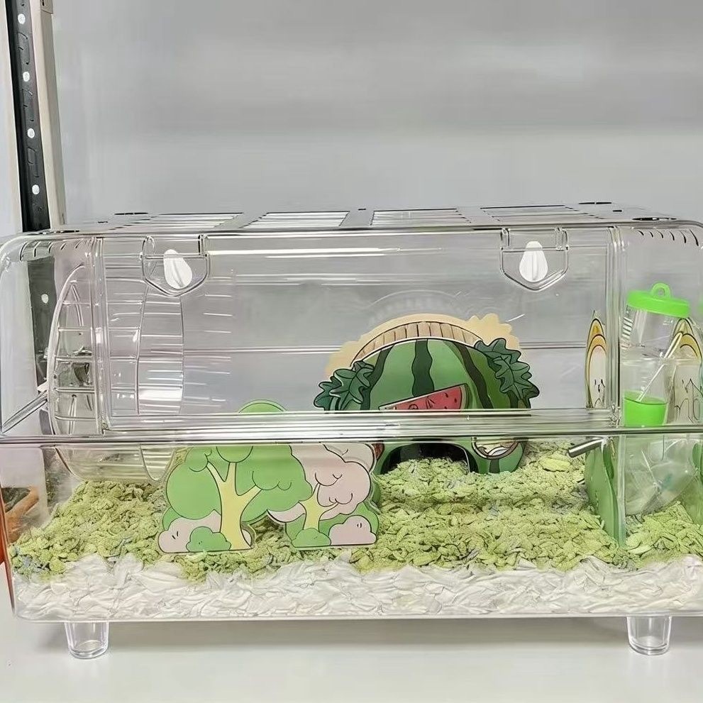 (order giảm 10%) Lồng mica YEE 50cm 60cm Lồng Hamster Trong Suốt Không Phụ Kiện Biệt Thự 60 Acrylic 