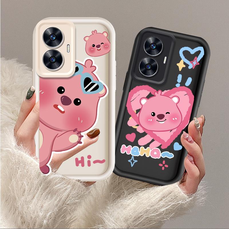 Ốp Lưng Cho Realme C55 Hoạt Hình Silicone Bé Gái Mềm Ốp lưng TPU Pororo Loopy Mắt Thiên Thần Chống S