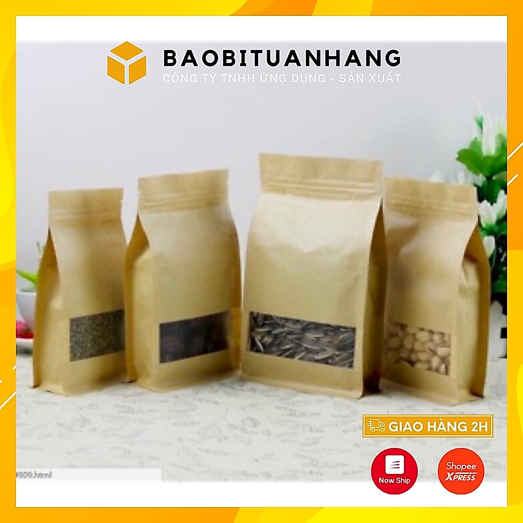 Túi zíp giấy cửa sổ tràn 8 cạnh