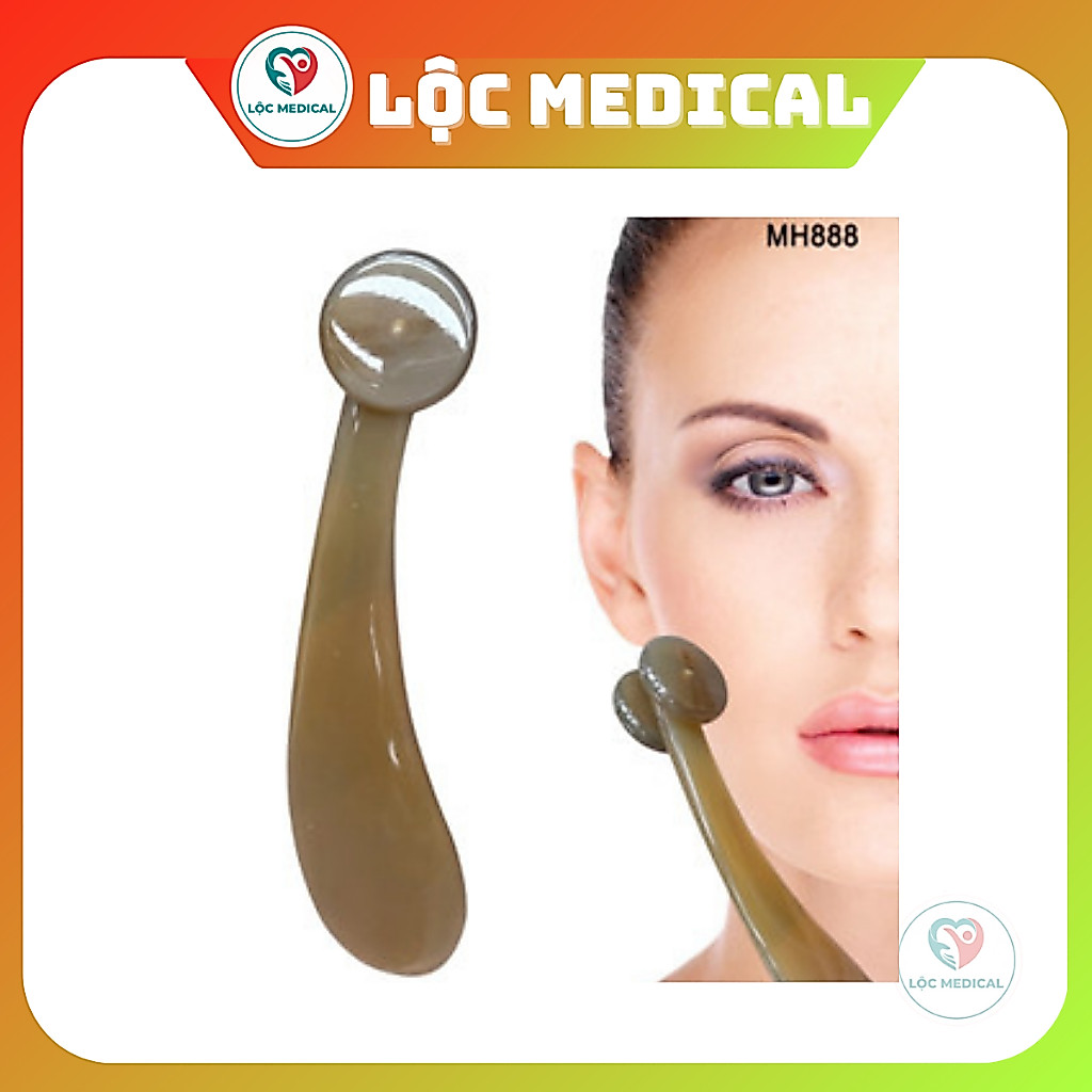 Cây lăn 2 bánh HAHANCO MH888 Massage bằng sừng - lăn mặt giúp làm đẹp da & không bị tĩnh điện