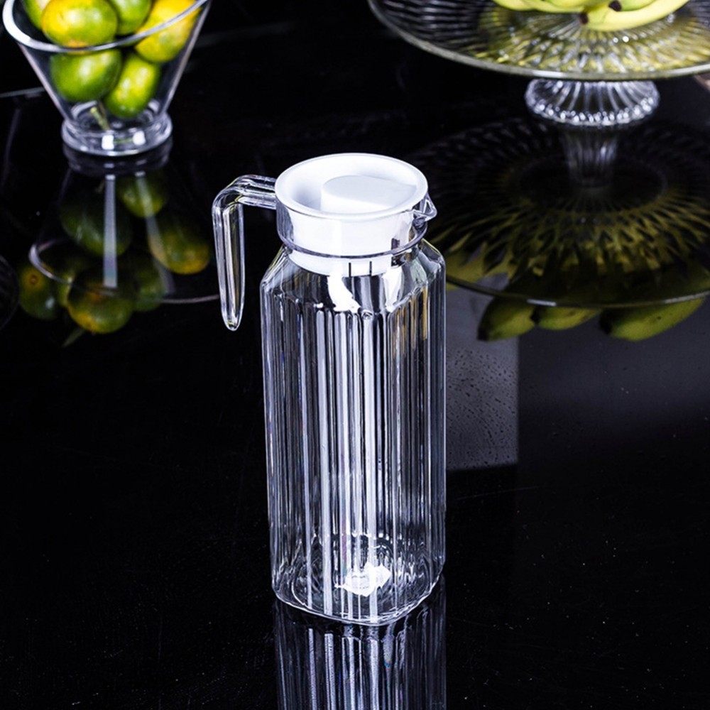 [DOLLDOLL-VN]Drink Tie Pot 1.1L Capacity Store Water 8.5*24cm Clear Fridge Juice Jug