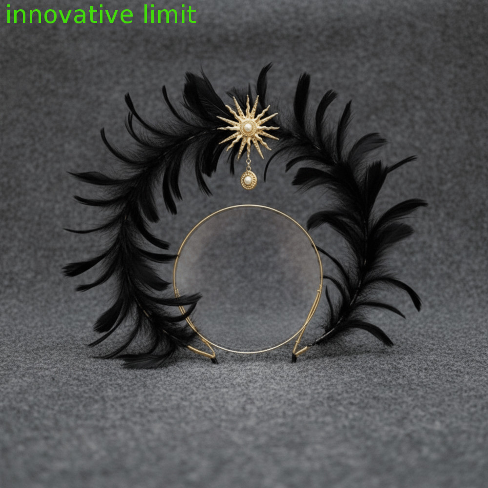 INNOVATIVE LIMIT Feather Glory Crown Headband, Handmade Glory Shape Virgin Mary Queen Tiara, Phong C