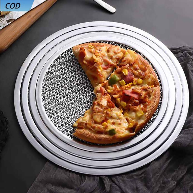 Cod 8-13 inch tái sử dụng không dính bánh pizza Màn hình Pan Hợp kim nhôm Net bakeware VN