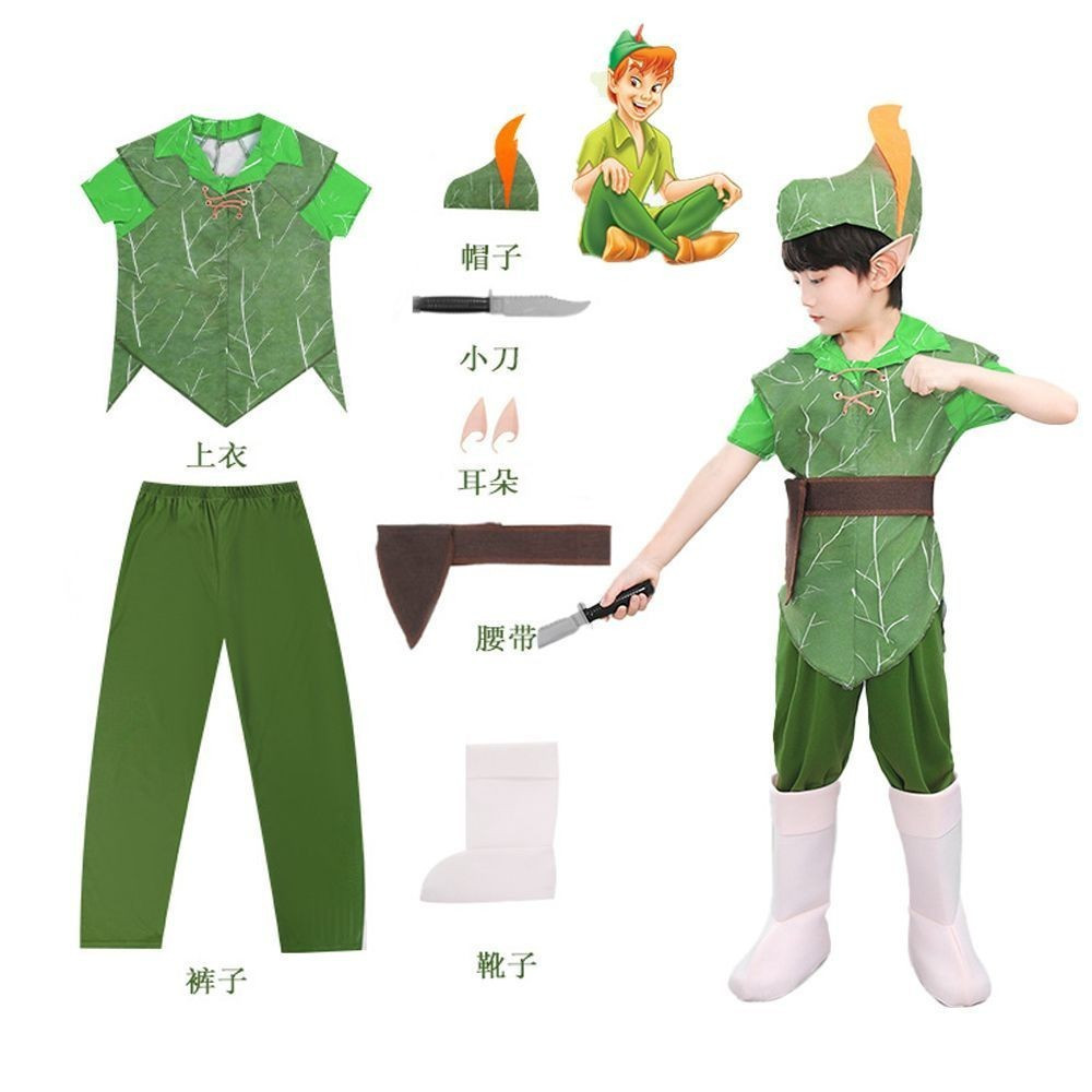 Giáng Sinh Trẻ Em Peter Pan Phim Peter Pan Green Elf Trẻ Em Nam Nữ Trang Phục