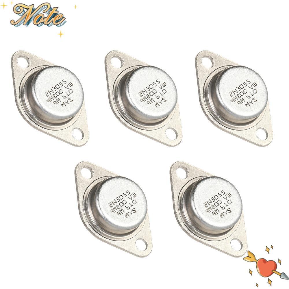 NOTE1 5 Cái 2N3055 Điện Transistor, Kim Loại 15A / 60V Điện, Bộ Transistor 2N3055 NPN TO-3 Transisto
