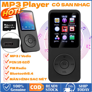 [COD/12H] Máy Nghe Nhạc Bluetooth Mini Mp4 MP3 Kèm Thẻ Nhớ, Kết Nối Bluetooth Có Màn Hình Lcd Loa Ngoài