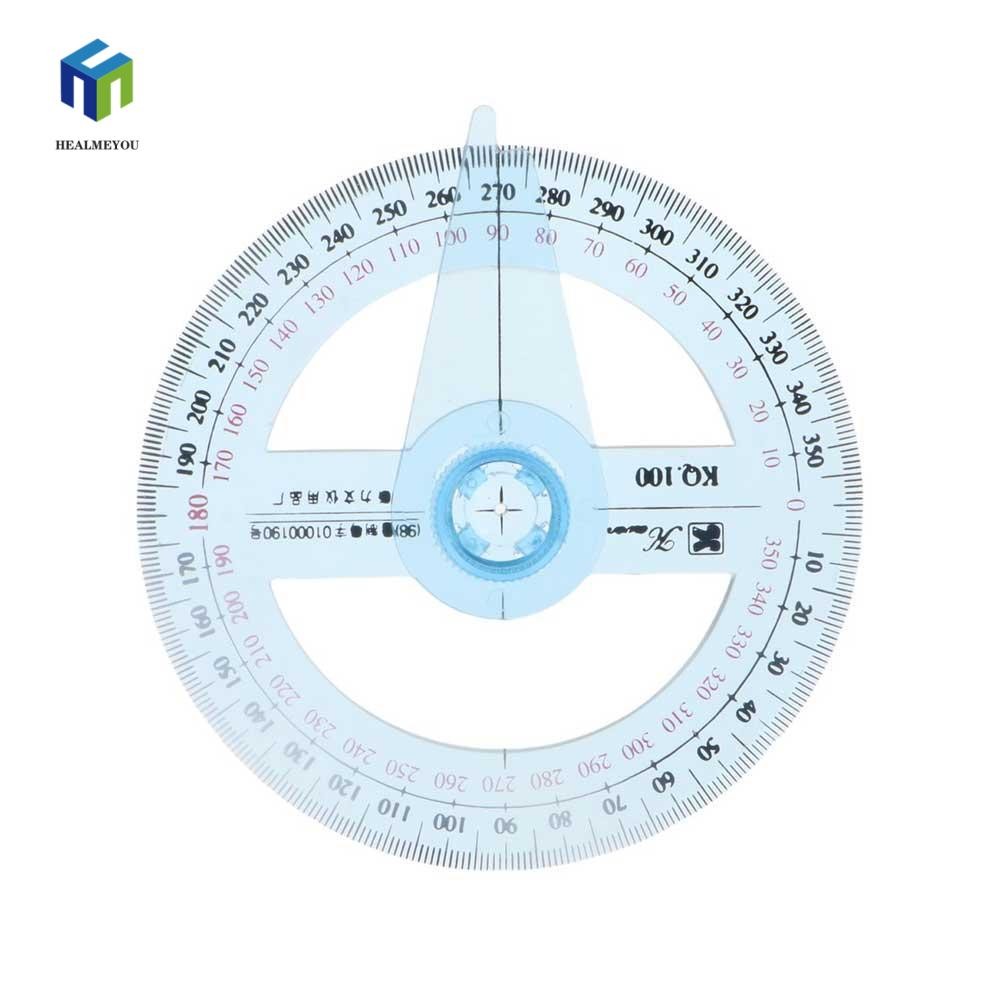 HEALMEYOU Goniometer 360 Độ Xoay Bền Toán Học Đồ Dùng Học Tập Văn Phòng Con trỏ Góc Thước