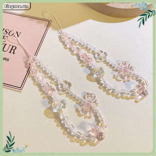  【Elevn Dây treo điện thoại Hàn Quốc dễ thương Dây đeo điện thoại hình hoa tulip đính hạt pha lê 