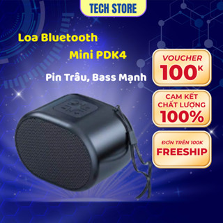 Loa bluetooth mini PKD4 bass mạnh, nghe nhạc pin lâu hỗ trợ thẻ nhớ, USB, kết nối dây máy tính và PC