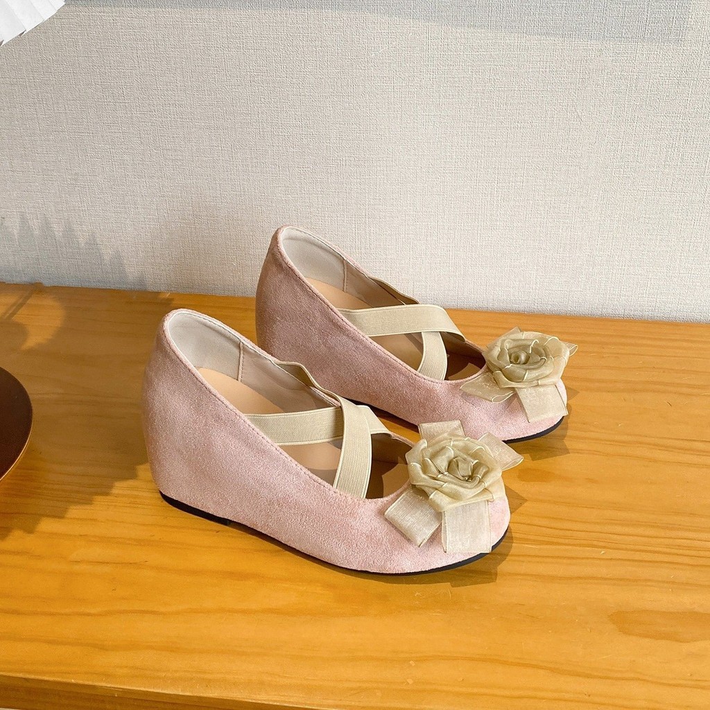 Giày Mary Jane tăng chiều cao bên trong, Giày lười gót nêm (8CM)