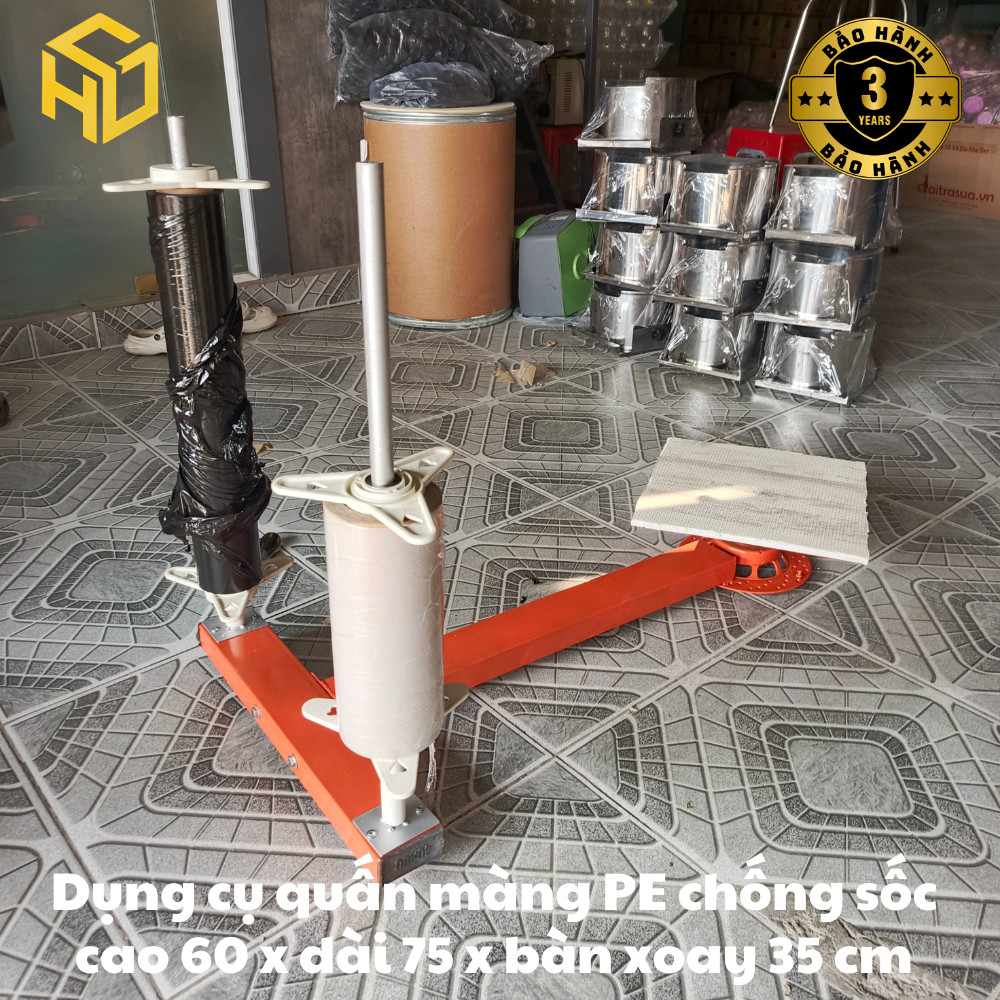 Dụng cụ quấn màng PE màng xốp bóng khí - Bàn quấn màng PE tải trọng 200 kg
