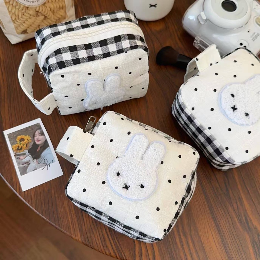 [Túi đựng chú thỏ Miffy dễ thương] Túi dây kéo nhỏ để thiết kế đơn giản hàng ngày | Pinky Haven