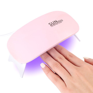 Monja 6W Nail Art Máy sấy UV Gel Ba Lan Fasting Chữa Đèn hồng Di Động Gấp LED Sạc USB