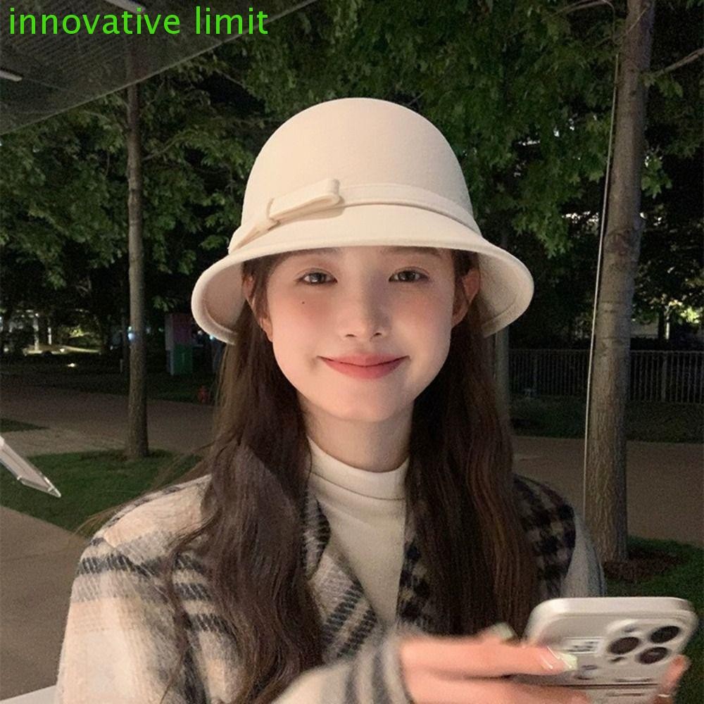 innovative limit Mũ nơ nữ tweed style Pháp, màu trơn thanh lịch cho mùa thu đông