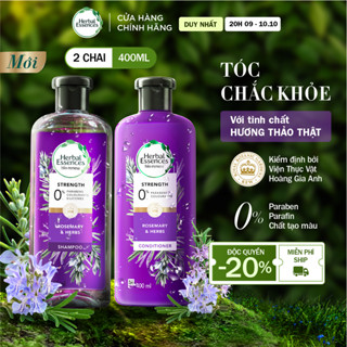 Combo Dầu Gội, Dầu Xả Herbal Essences Tinh Chất Thực Vật Thật Hương Thảo & Thảo Mộc Tóc Chắc Khỏe 400ML