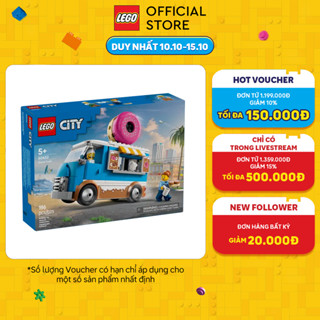 LEGO CITY 60452 Đồ Chơi Lắp Ráp Xe Bánh Donut Di Động (196 chi tiết)