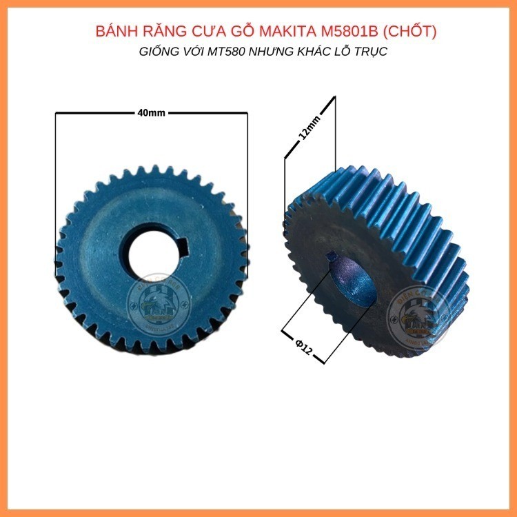 Nhông - Bánh răng máy cưa gỗ Makita M5801B 38 RĂNG TRỤC CHỐT