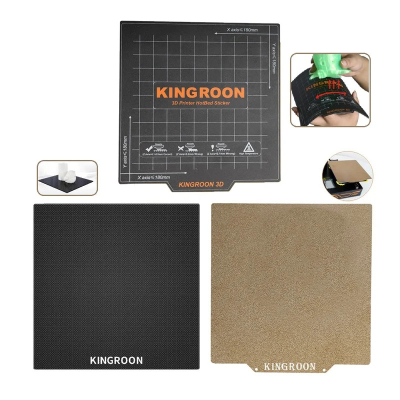 Máy in 3D Kingroon KP3S HEAT BED STICKER Họa tiết PEI TẤM Từ tính Đế HotBed PEI Tấm thép lò xo cho B